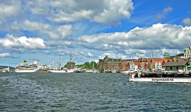 Hafen von Bergen in Norwegen