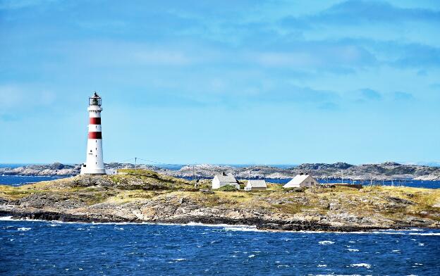 Leuchtturm Oksøy fyr bei Kristiansand in Norwegen