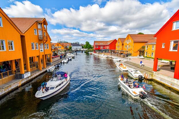 Fischereihafen Fiskebrygga in Kristiansand, Norwegen