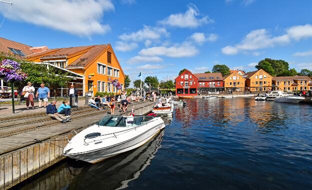 Fischereihafen Fiskebrygga in Kristiansand, Norwegen