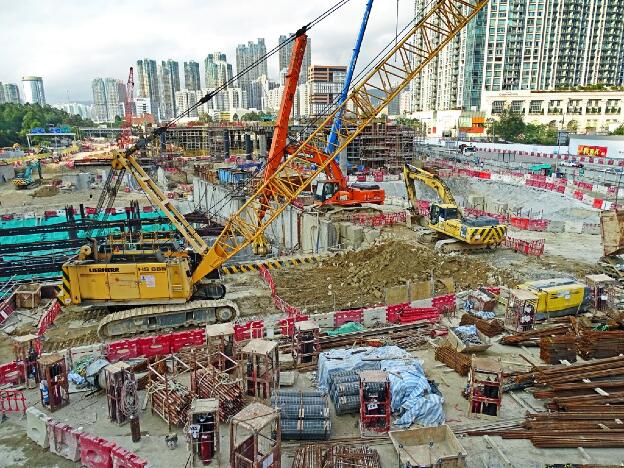 Bahnhof West Kowloon Station im Bau (2016) 