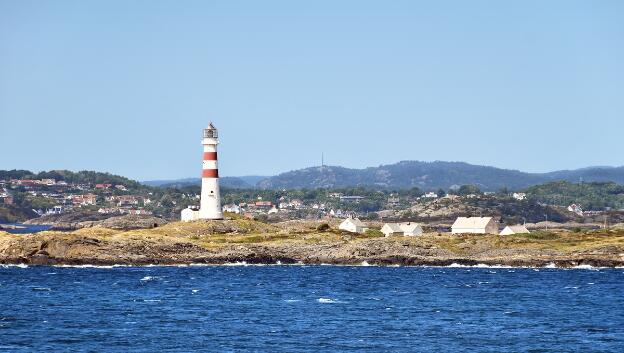 Leuchtturm Oksøy fyr bei Kristiansand in Norwegen